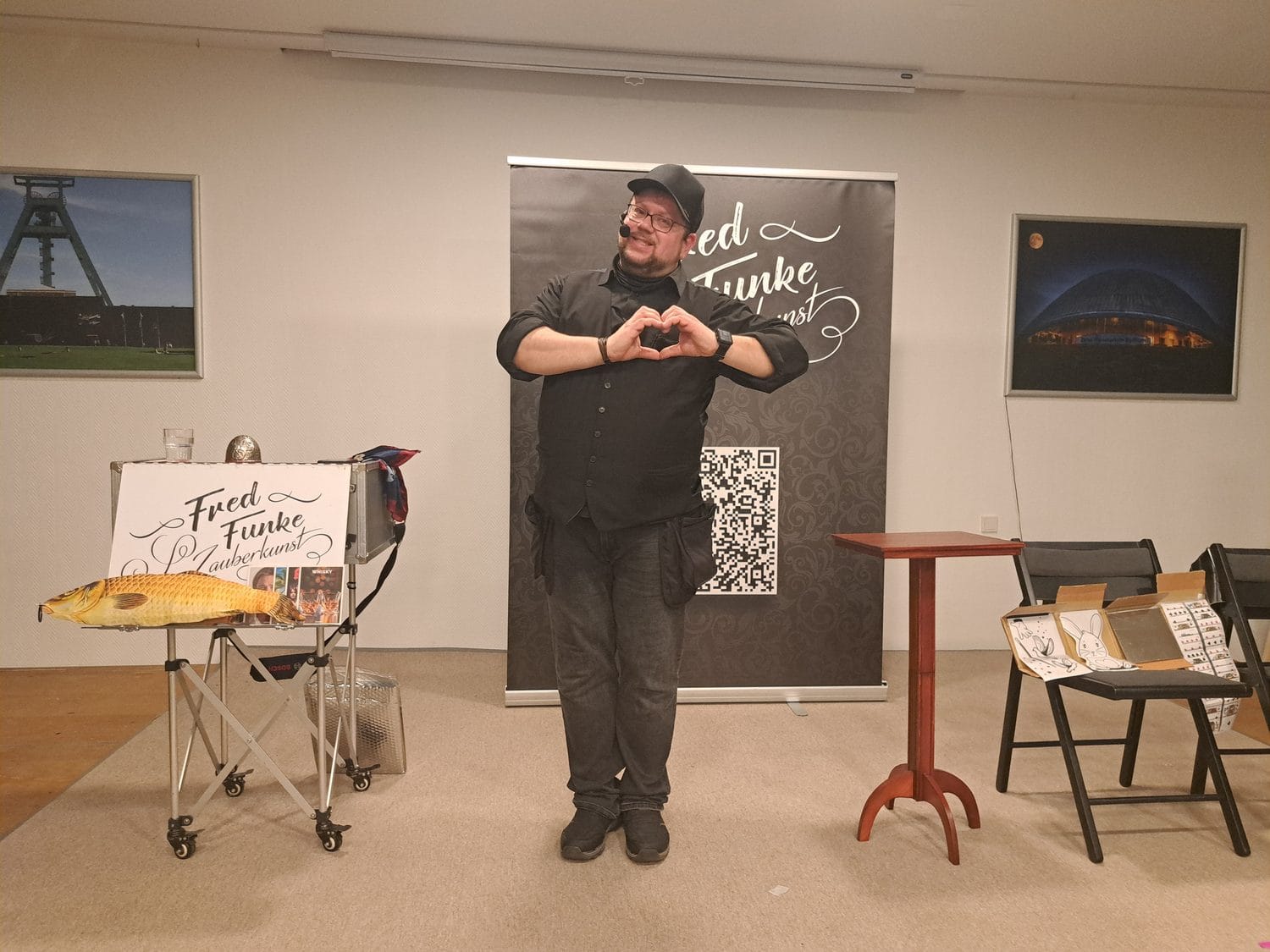 Fred Funke während seiner Bühnenshow